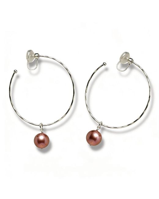 Ninemoo Metallic Lumière Blush Pearl Clip Earrings