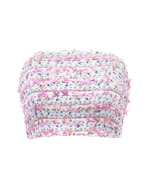 Riviera Soirée Pink Danni Tweed Strapless Top