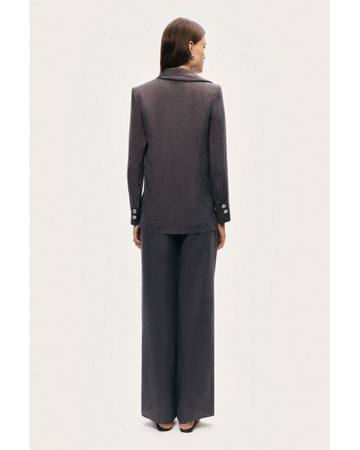 Nocturne Black Asymmetrical Draped Tailored Jacket