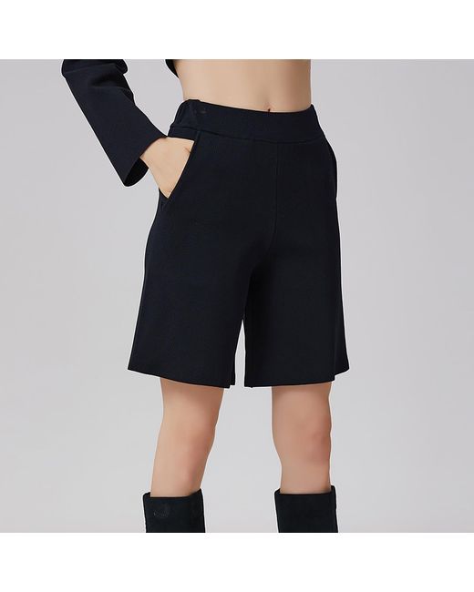 Smart and Joy Black Minimalist Bermuda Shorts