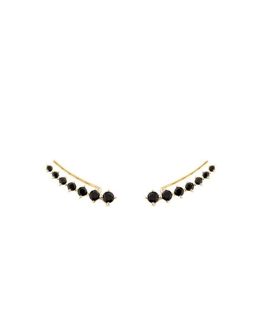 SALLY SKOUFIS Metallic Complete Ear Climber With Made Cz Diamond Stimulant