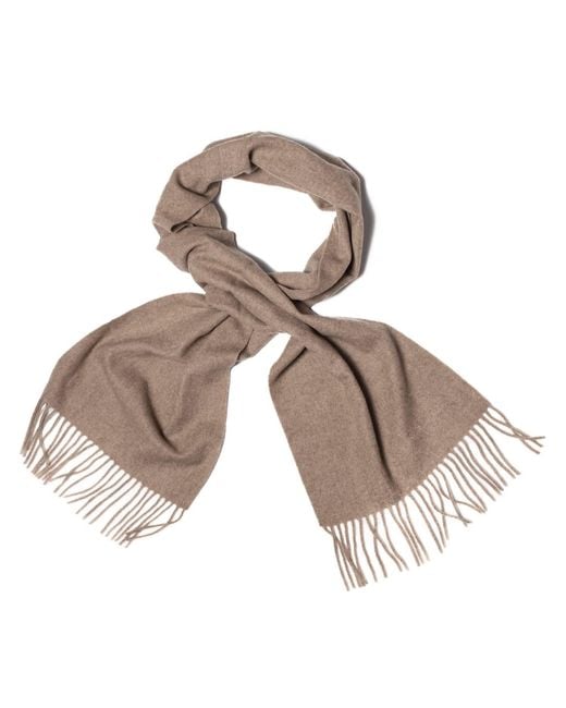 Bel Cashmere Gray Cashmere Scarf With Fringes Organic