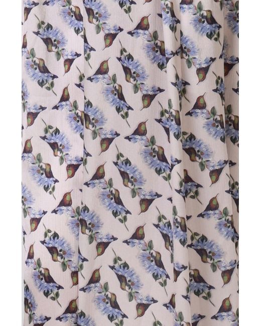 Traffic People White Hummingbird And Bird Print Ithaca Sleeveless Jumpsuit