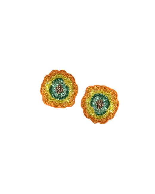 Simitri Yellow Marigold Bloom Earrings