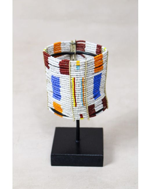 Botanical Boys Blue Beaded Maasai Cuff Bracelet