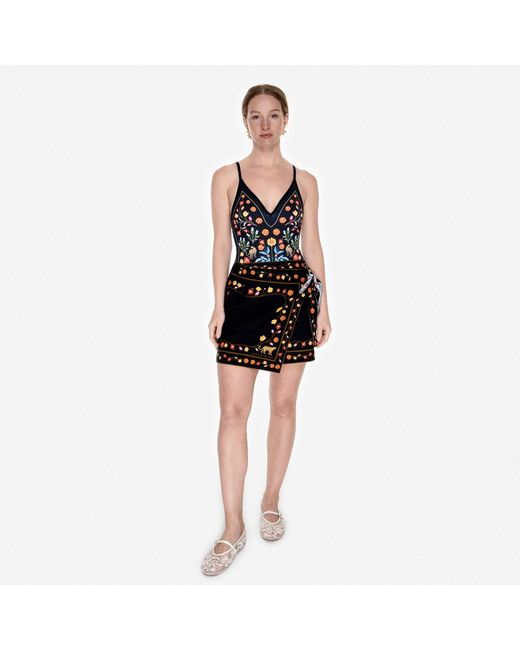 Jessie Zhao New York Black Swim Cover Up Skirt-Night Imagination