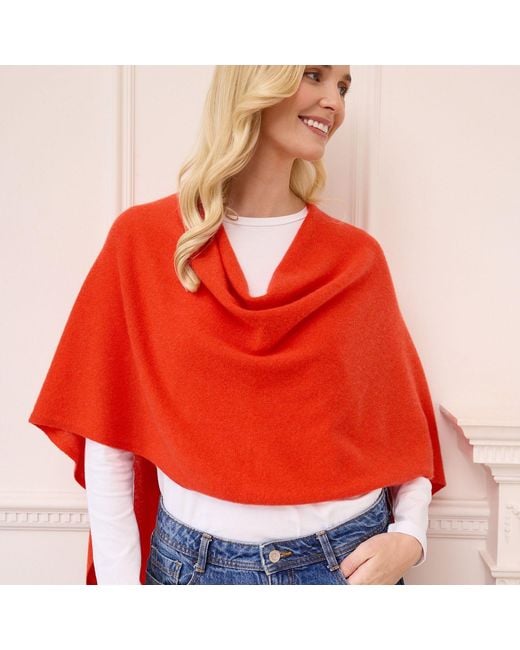 Cove Red Lucy Autumn Multi Way Cashmere Wrap