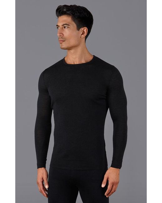 Paul James Knitwear Blue Mens Midweight Merino Activewear Base Layer Zeus Top
