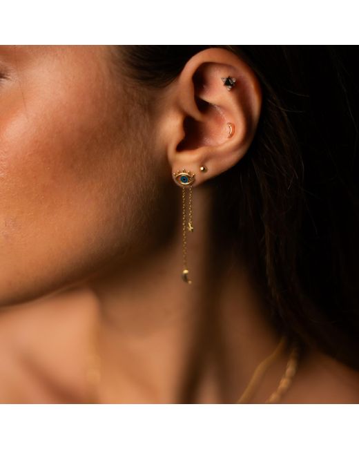 Ebru Jewelry White Dreamcatcher Eye Earrings