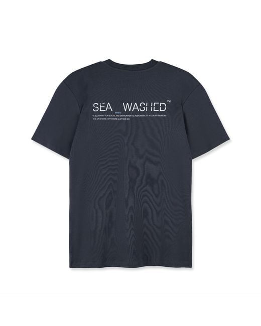 Sea_Washed Blue Classic Statement Tee-Blu