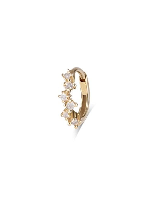 Zohreh Metallic Scattered Diamond Huggie Hoop Earring 9K