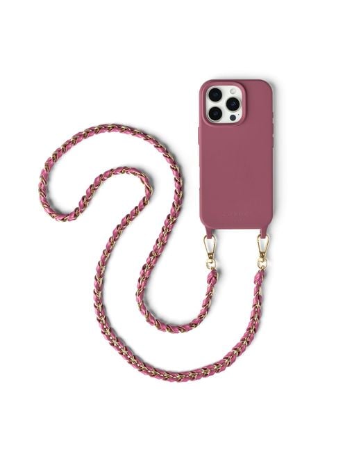 Cordée Cases Pink Burgundy Phone Case, Emi Phone Chain Set Burgundy Magsafe