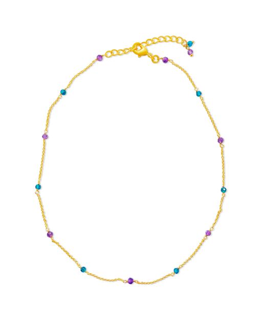 GEM BAZAAR Metallic Sapphire Bay Chain