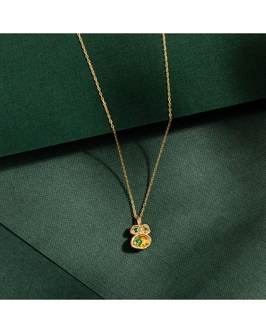 Claire Hill Designs Metallic Emerald Lichen Pendant Necklace