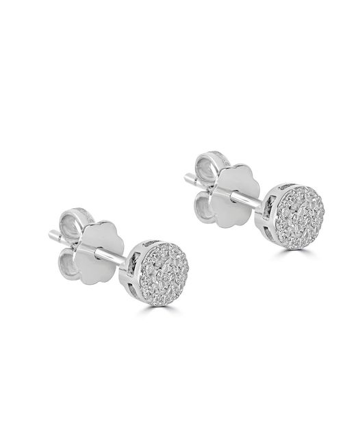 Artisan Metallic Round Diamond Cluster Stud Earrings