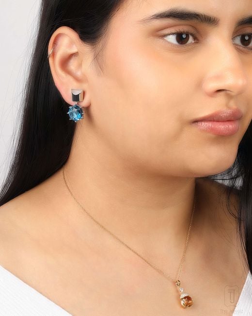 The Jewelz Blue Sky Drift Topaz Earrings