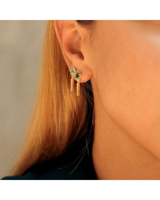 Spero London Yellow Sterling Gemstone Spike Charm Sodalite Single Earring