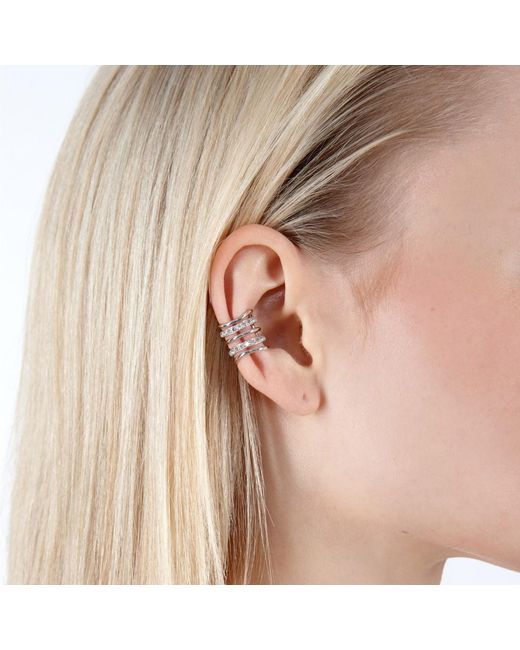 Lucy Quartermaine White Melody Ear Cuff With Topaz