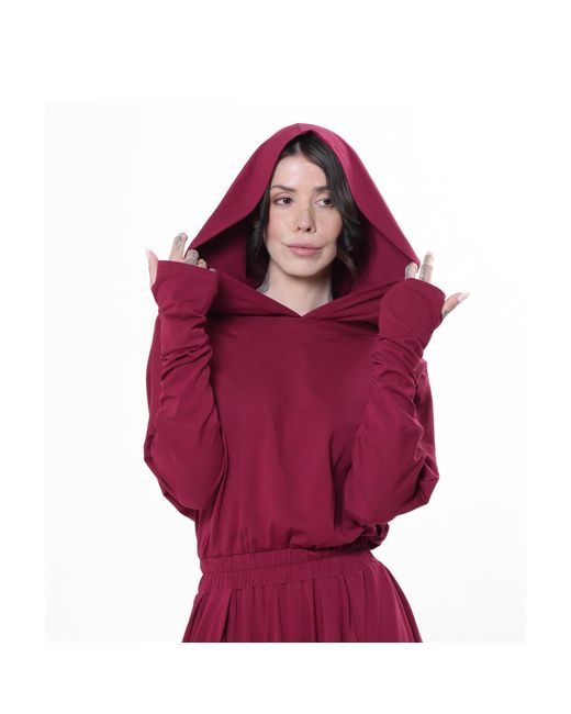 Metamorph Purple Hooded Midi Dress