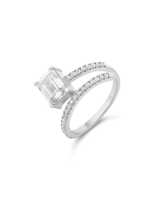 SHYMI White Half Way Around Emerald Statement Ring