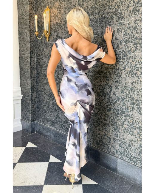Atom Label Gray Mercury Midi Dress