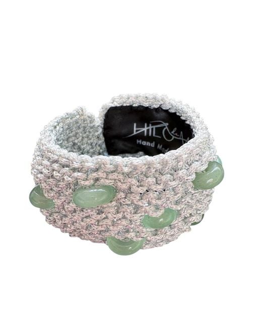 Hilo De Mar Gray Narrow Bracelet With Crystal