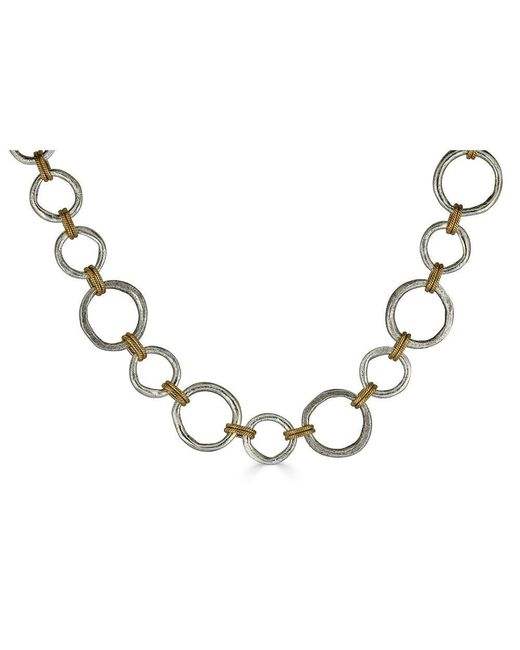Loni Paul Jewelry Metallic Mixed Metal Sculpted Circle Necklace