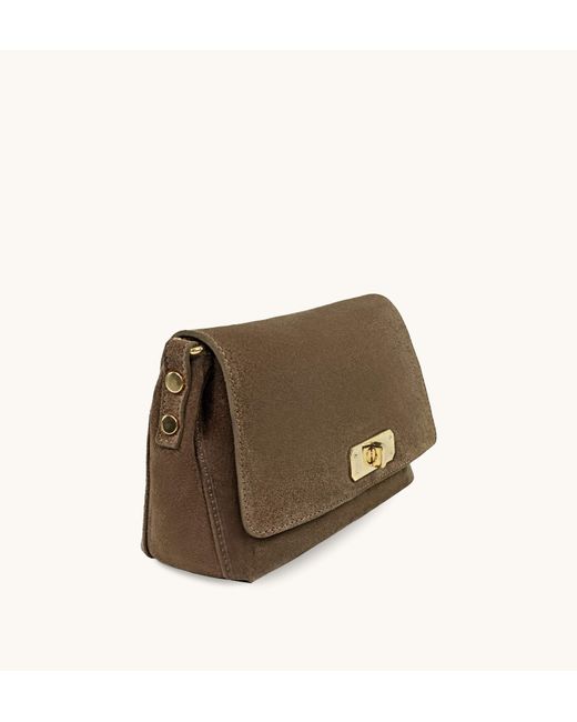 Apatchy London Brown The Maisie Midi Mink Suede Bag