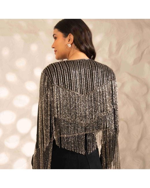 Rose & Nancy Black Scarlett Fringe Jacket