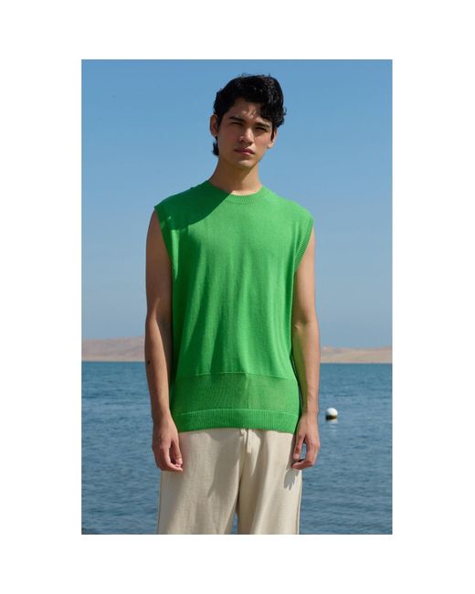 La Granni Green La G Knit Vest for men
