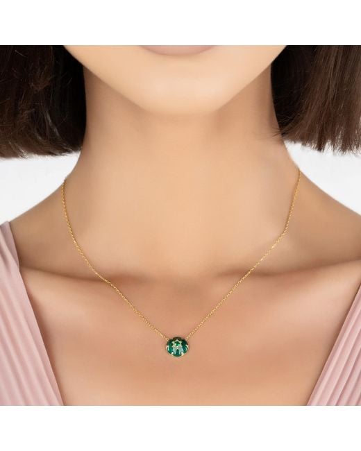 Latelita London Star Of David Green Enamel Necklace Gold