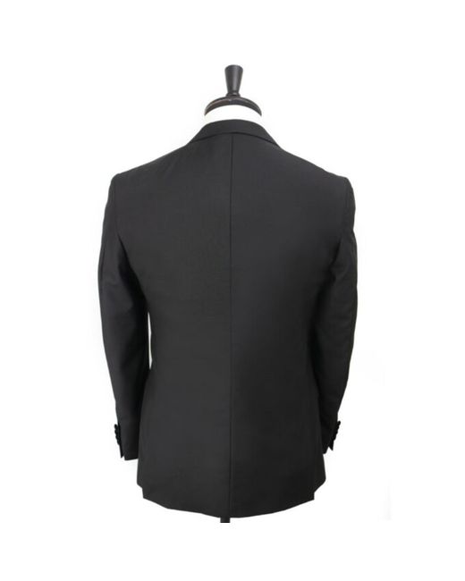 DAVID WEJ Black Alfredo Dress Single Breasted Velvet Peak Lapel Tuxedo for men