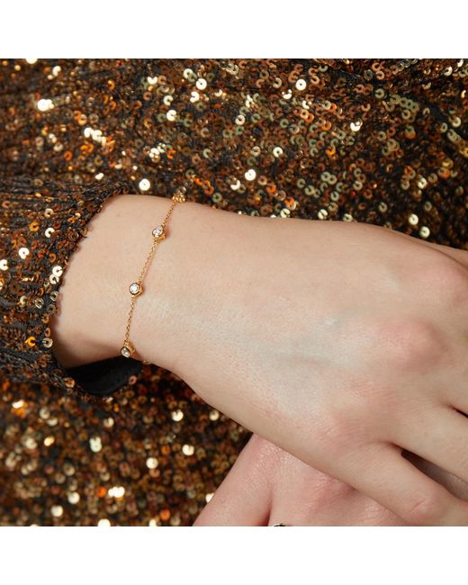 Augustine Jewels Metallic Diamond By The Yard Pear And Round Shaped Diamond Bracelet