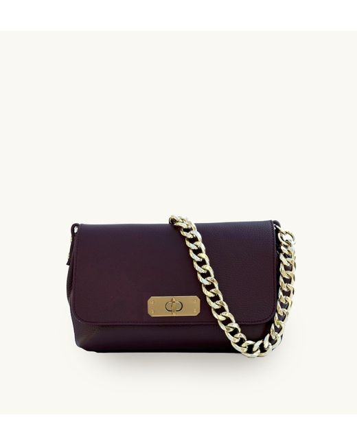 Apatchy London Purple The Maisie Maxi Port Leather Bag