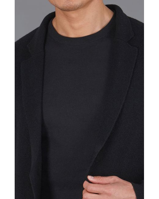 Paul James Knitwear Blue Midweight Lambswool Benedict Knitted Blazer for men