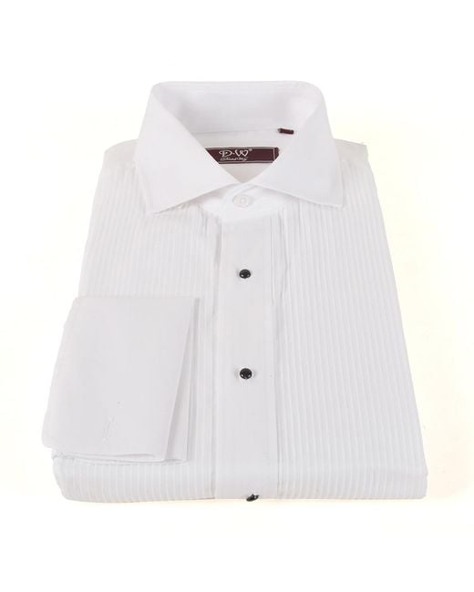 DAVID WEJ Blue Ashton Collar Double Cuff Dress Shirt – for men