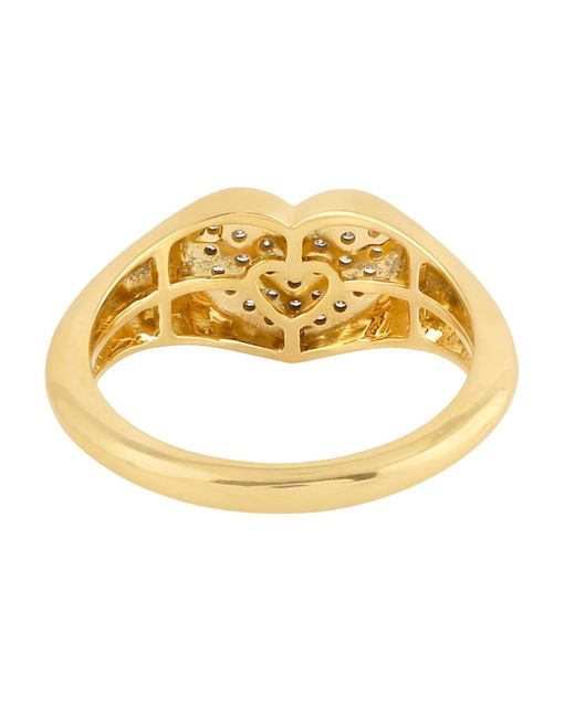 Artisan Metallic Diamond Heart Signet Ring