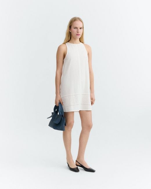 Thinking Mu White Short Embroidered Dress Aniela