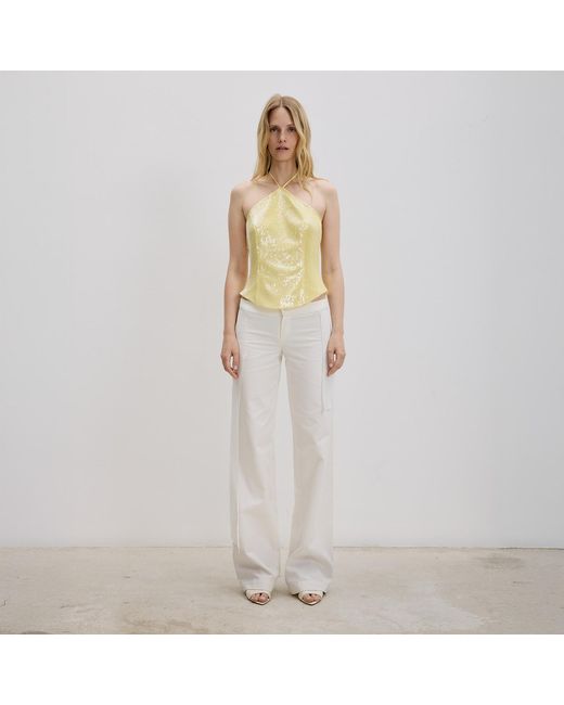 Herfetch Yellow Sequined Sunset Top
