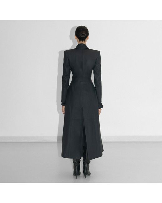 Vestiaire d'un Oiseau Libre Blue Leather Maxi Coat