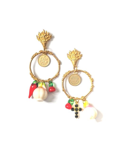 Achala Handcrafted Metallic Meditterenean Inspired Hoop Earrings