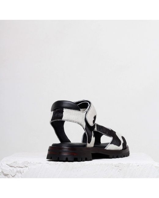 Mafalda Black Eduarda & Cow Print Sandals