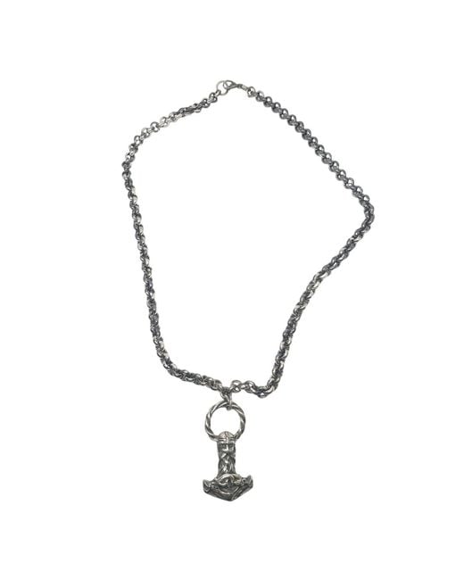 Tg-Jewellery by Tamara Gervasio Metallic Heavy Viking Hammer Necklace – Solid Sterling With Oxidised Finish for men