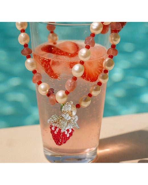 Ninemoo Multicolor Strawberry Pearl Luxe Necklace