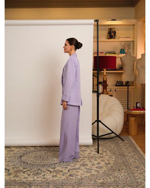 Juan Avellaneda X Seeiou Purple Lilac High-Waisted Trousers Palazzo Tom