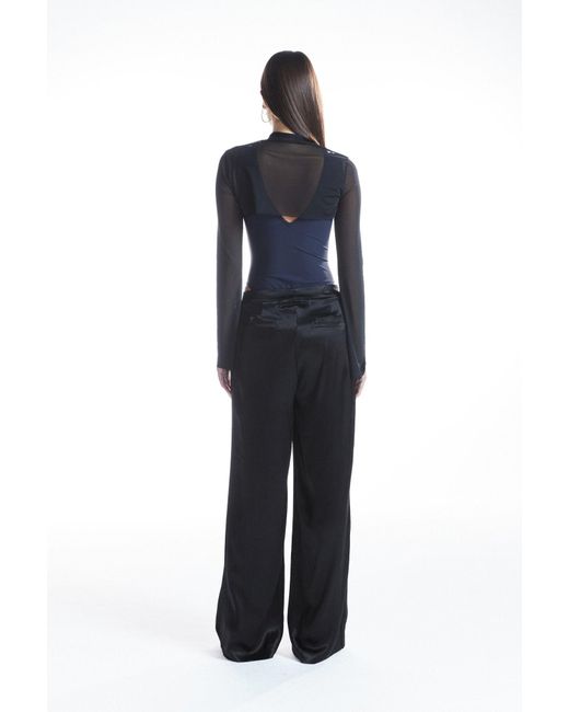 No'design Black Satin Palazzo Pants