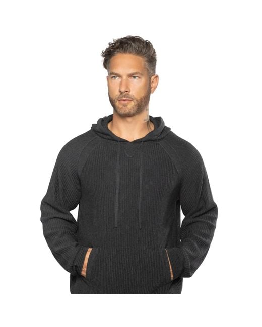 Weston Jon Boucher Black Dune Ottoman Knit Luxury Hoodie With Silk & Wool for men