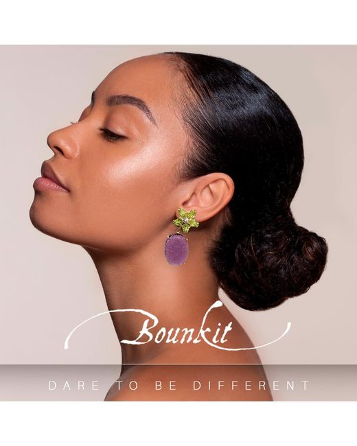 Bounkit Purple Savannah Earrings Push Back