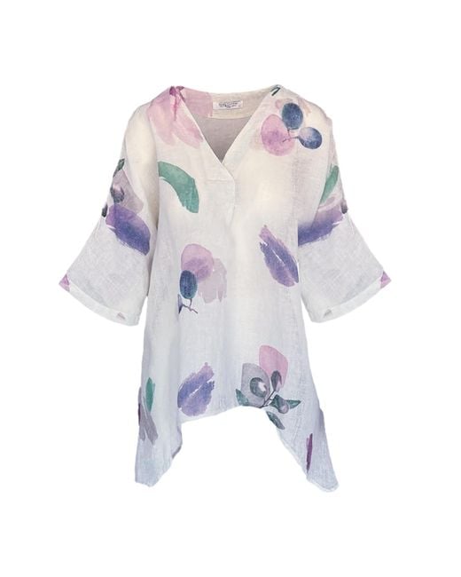 Haris Cotton Purple Oversized Blouse