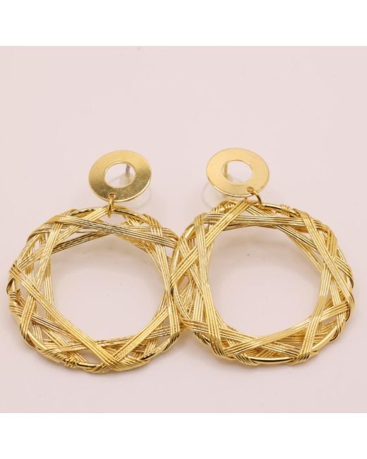 Nart Nature Making Art Metallic The Wheel Hand Twisted Wire Earrings